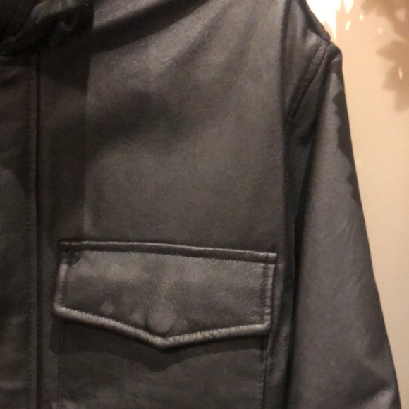 Vintage Cooper black leather jacket. four pockets in front full length zipper - Picture 5 of 15